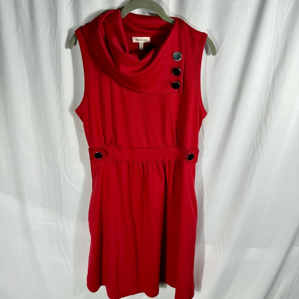 Monteau Red Embellished Sleeveless Sundress ~C1